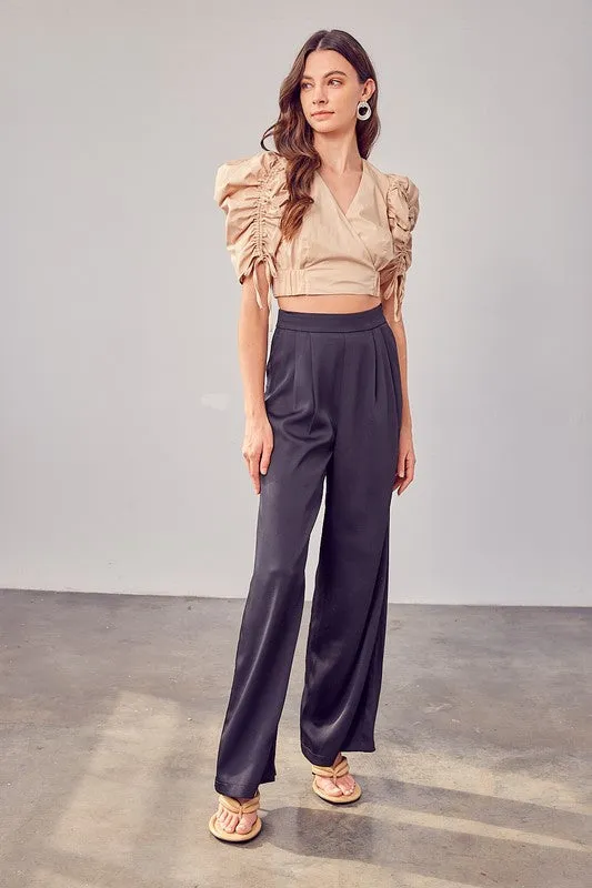 Wide Leg Black Dress Pants