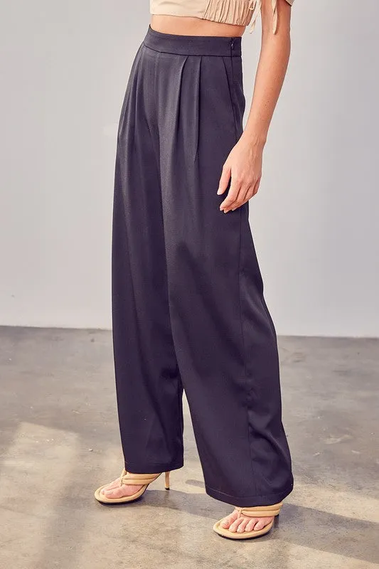 Wide Leg Black Dress Pants
